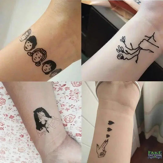 100pcs Temporary Tattoos Tiny Fake Tattoo Stickers for Women Men Kids Flower Word Small Sexy Patterns Waterproof Temp Tattoo for Hand Face Leg Arm Neck Body Art Personal Beauty Fashion Decoration